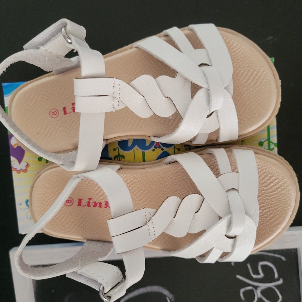 Little girls white sandals